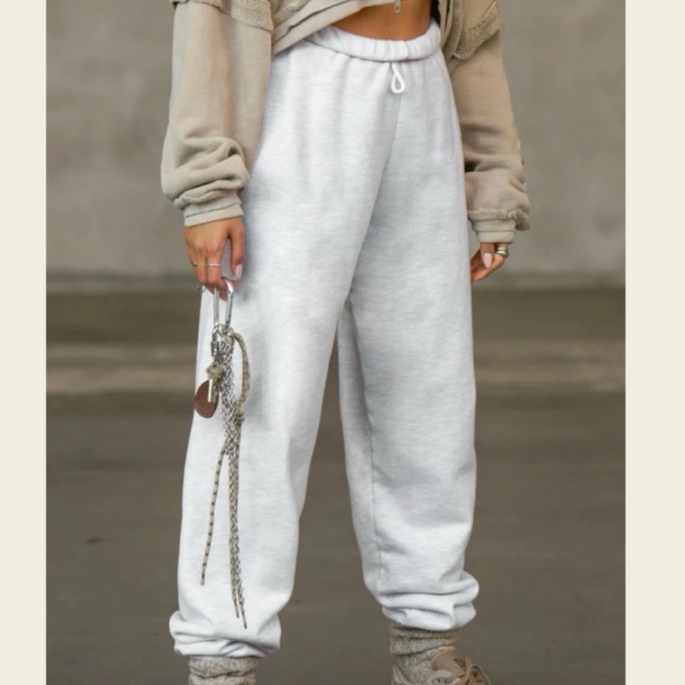 JOAH BROWN S/M Light Gray / Off White Terry Jogger Pants